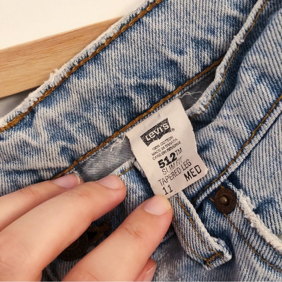 Levi’s Destroyed 512 Slim Fit Tapered Leg Blue Jeans - Picture 9 of 12